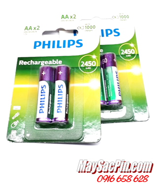 Philips R6B2A245/97, Pin sạc AA2450mAh 1.2v Philips R6B2A245/97 dung lượng 2450mAh _Vỉ 2viên